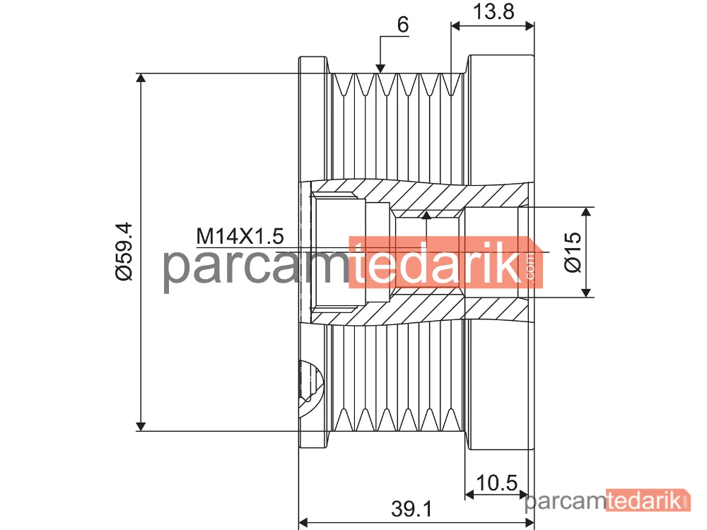 VALEO 588076 | Alternatör Kasnağı — Hyundai Getz, Hyundai Accent II, Hyundai Accent III